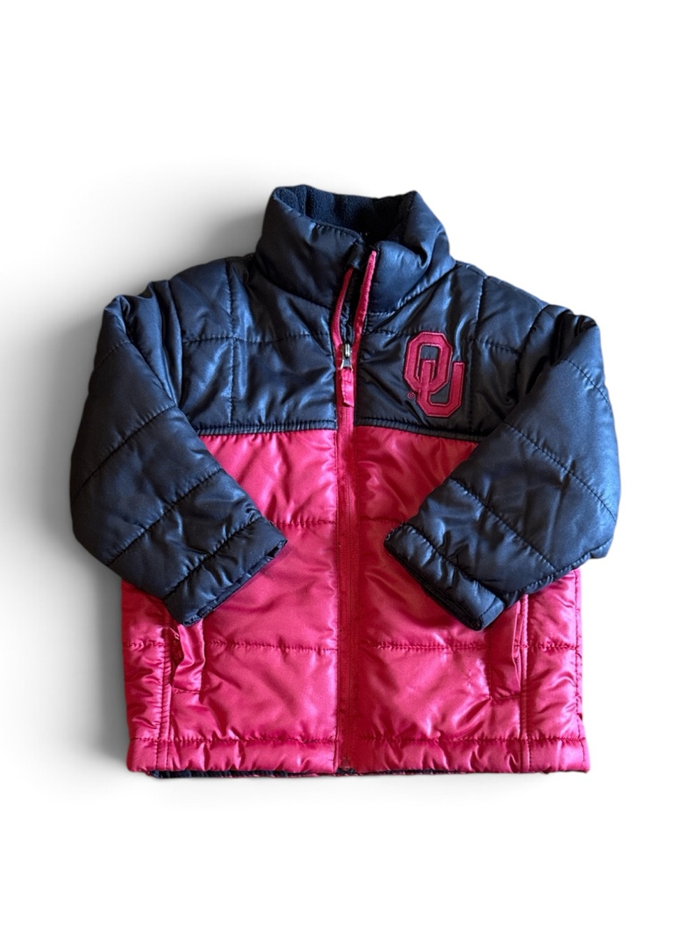 Colosseum Athletics OU Oklahoma Sooners Toddler Puffer Jacket Coat 3T Red Black